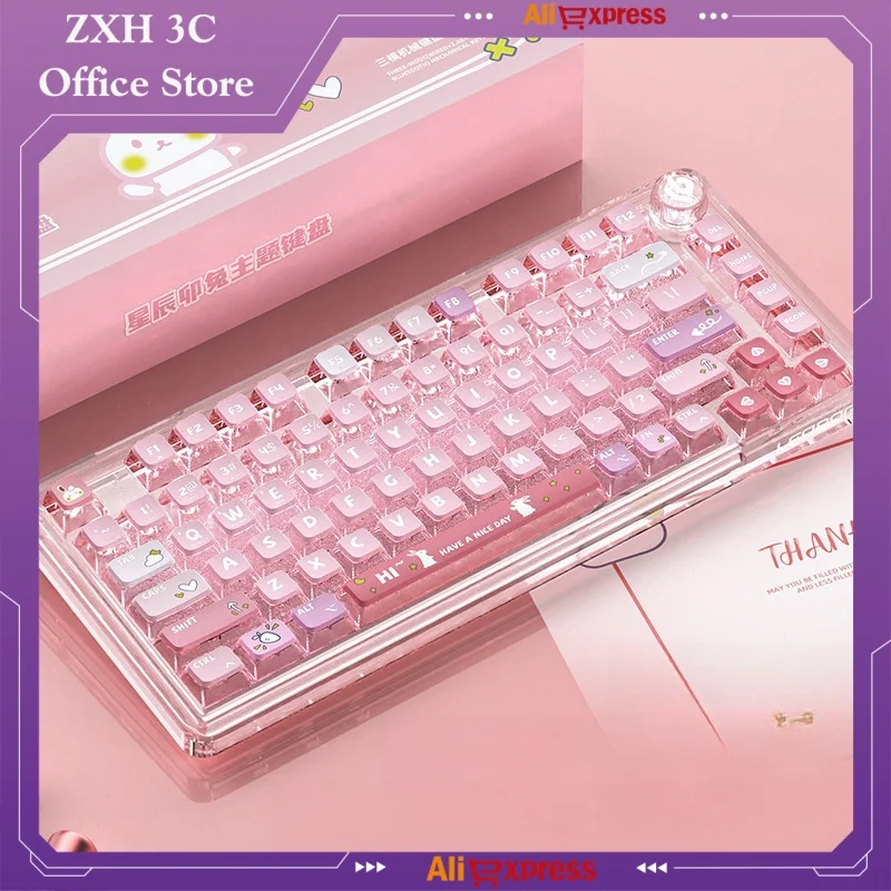 Leobog K81 Customized Mechanical Keyboard Wireless Bluetooth Three Modes Rgb Light Effect Gamet Structure Transparent Axis