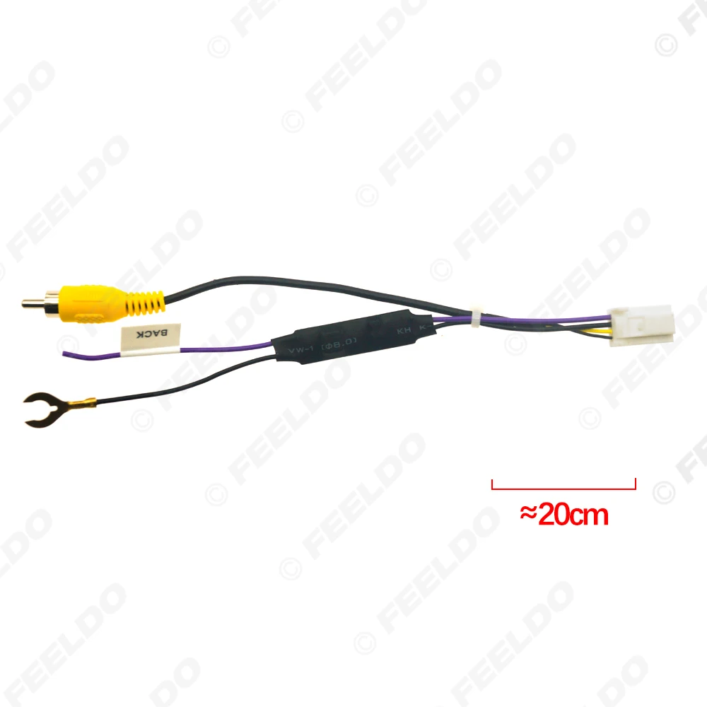 5Pcs Car Parking Reverse Wire Adapter 4Pin Female Video Plug RCA Cable 12V to 6V Power Converter Board for Nissan Models