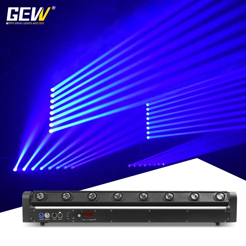

GEVV Dj Stage Equipment Wall Washer Lights Dmx Rgbw 8 Eyes Led Beam Moving Head Light for Nightclub Disco Bar