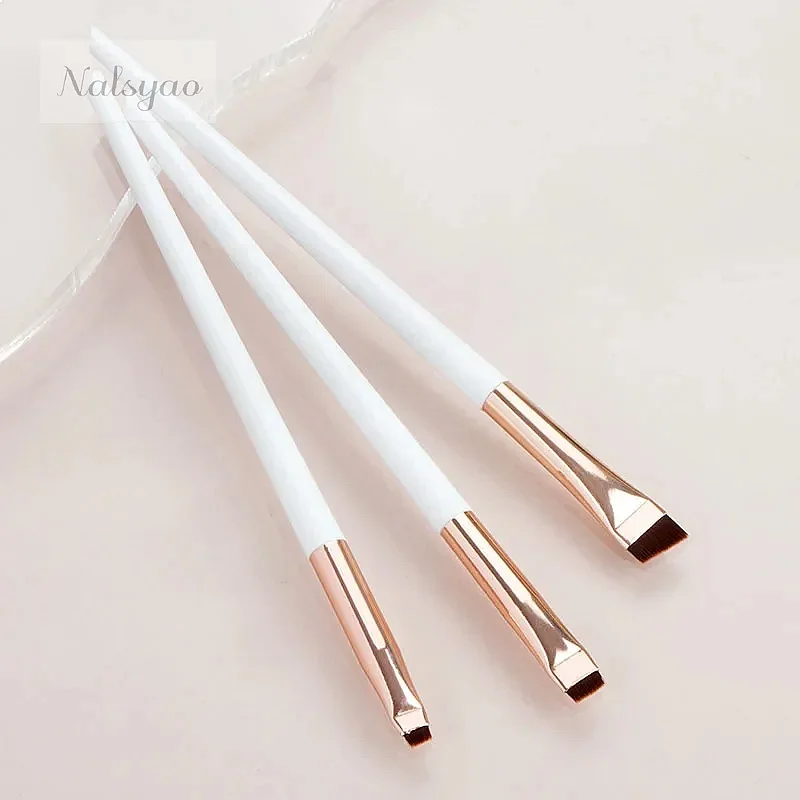 3 Pcs Blade Eyeliner Brush Eyebrow Brushes Portable Eyebrow Mapping Brow Lamination Brush Fine Eye Liner Makeup Tools
