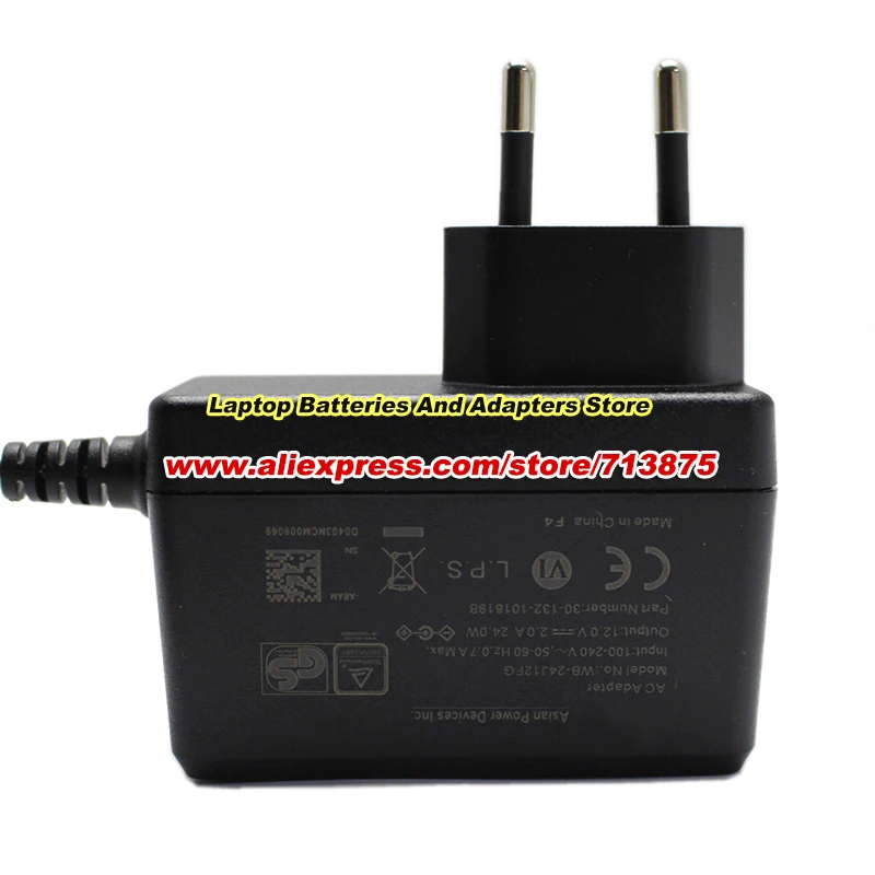 WB-24J12FG AC Adapter 12V 2A 24W 30-132-101819B Power Supply With 5.5x2.5mm tip Power Adapter for WB-24J12FG Charger