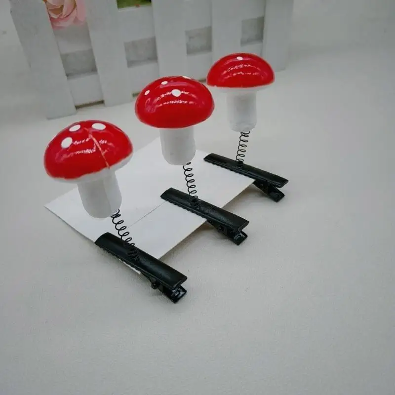 A52E Unique Mushroom Shaped Small Hair Clip Adorkable Mushroom Hair Barrettes Hair Adornment Hair Ornaments - Image 4