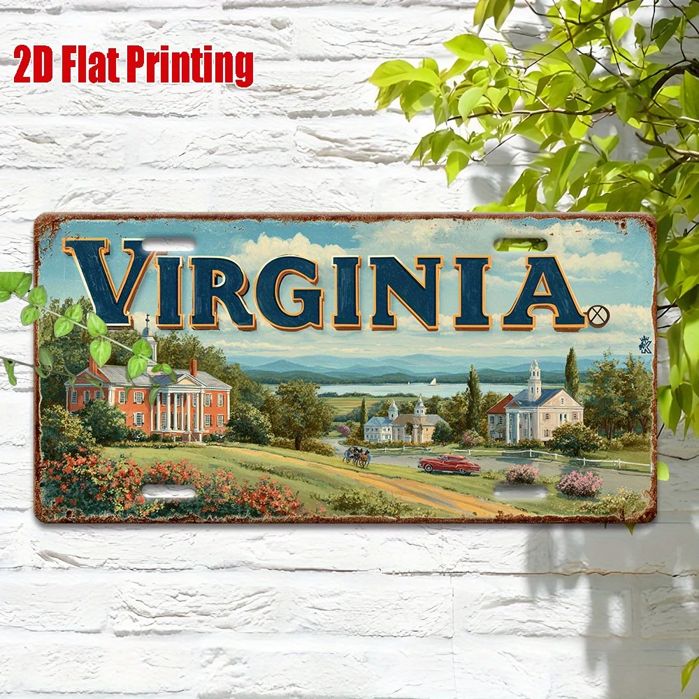 2D Flat - A Flat Two-Dimensional Decorative Painting of a License Plate, Intended Solely for Decoration Purposes