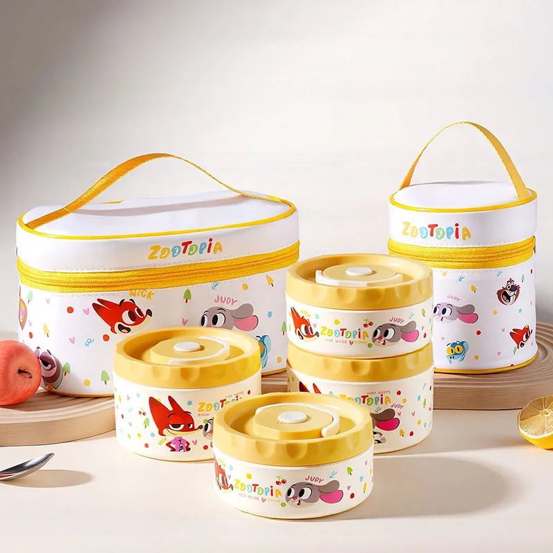 

Disney Zootopia Insulated Lunch Box SUS316 Stainless Steel Bento Box with Thermal Bag Cute Cartoon Food Container for Kid Adults