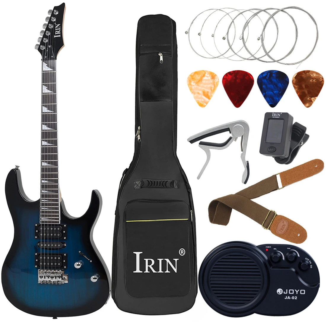 

IRIN Electric Guitar Maple Body 6 Strings Guitarra 24 Frets Electric Guitar with Bag Strings Tuner Strap Amp 6.35mm Cable Parts