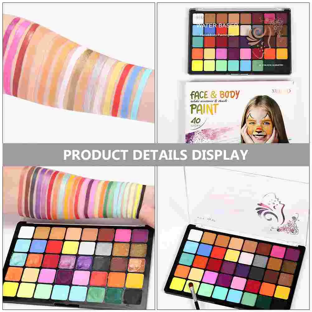 Water Soluble Body Paint Facepaint Makeup Kit for Kids Halloween Activated Eyeliner Palette Color Theory Painting