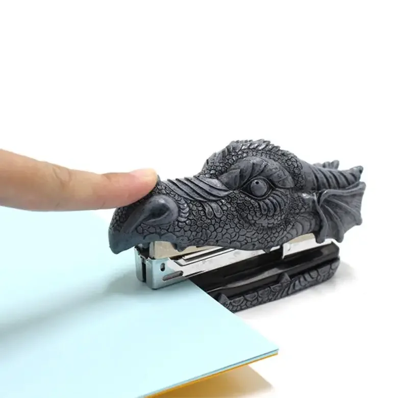 1pc Dragon Head Resin Stapler Home Furnishings Office Supplies Stationery Animal Shape