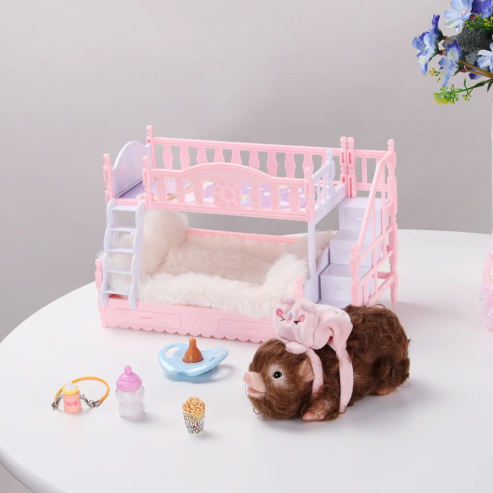new-cute-newborn-pet-reborn-doll-toy-lifelike-piggy-silicone-animal-kids-play-house-toy-reborn-doll-double-bed-piggy-set-parts