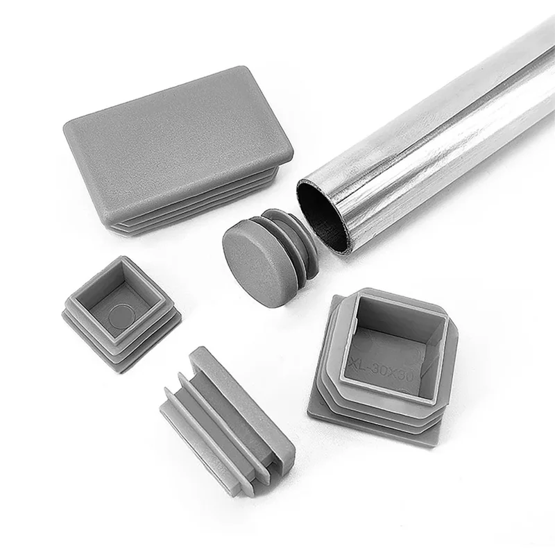 10mm-100mm Round/Square Grey Plastic Blanking End Cap Tube Pipe Protection Gasket Dust Seal Pipe Bolt Furniture End Cover Caps