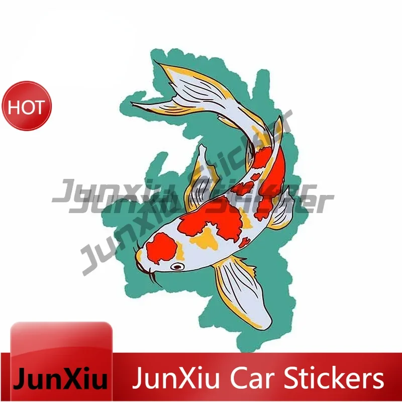 

Koi Fish Car Sticker Personality Vinyl Waterproof Motorcycle Helmet Decoration Decal