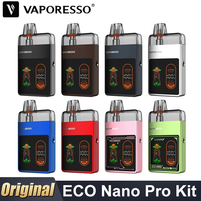 Original Vaporesso ECO Nano Pro Kit 1000mAh Battery 6ml ECO Nano 0.6ohm Mesh Pod Power/ECO Mode Vaporizer E Cigarette Vape