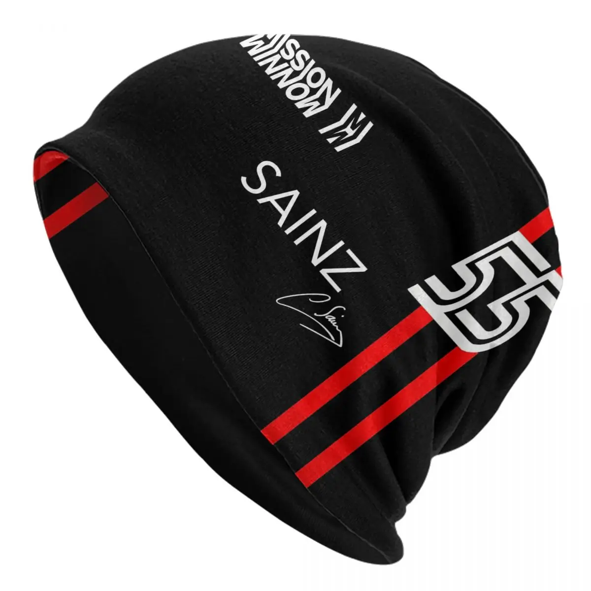 Carlos Sainz Jr F1 Signature Graphic - Dark Warm Knitted Cap Fashion Bonnet Hat Autumn Winter Beanies Hats for Unisex Adult