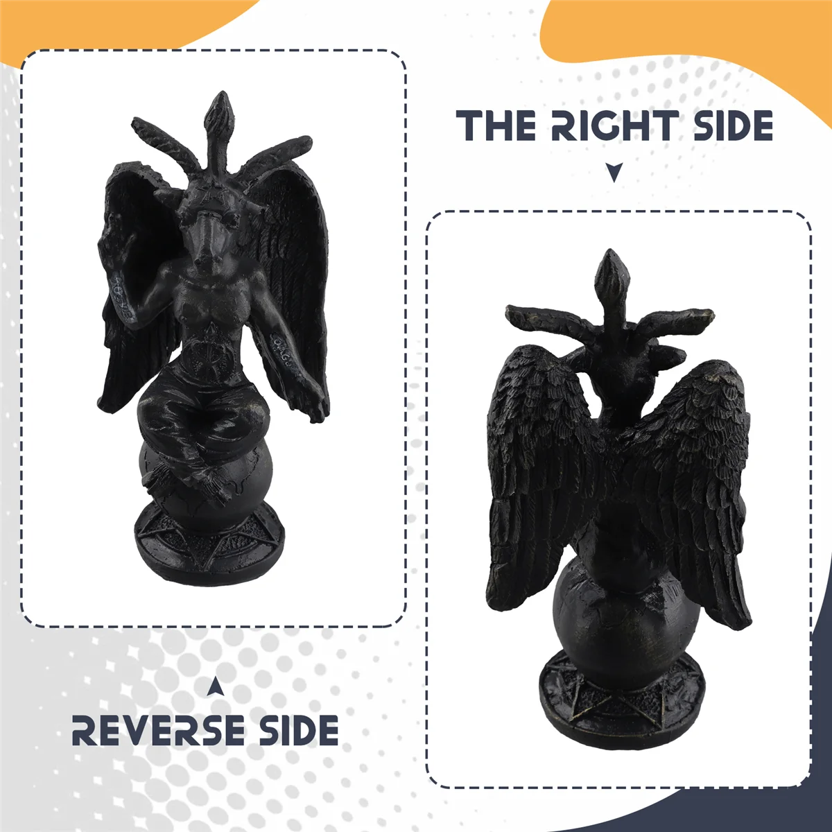 Украшения из смолы, сатанический идол, скульптура Бафомета, медитация, волшебное крыло, статуя козла, изделия из смолы, религиозные украшения