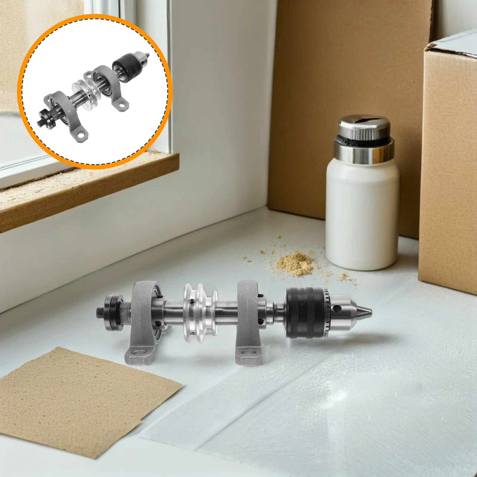 

1 Set Spindle Bearing Seat For Table Bench Drill Press Precision Woodworking Chuck With Pulley Reduces Vibration Compatible