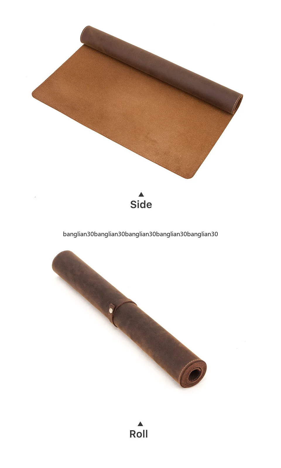 

Retro Crazy Horse Leather Mouse Pad Large Comfortable Insulation and Dirty Office Computer Desk Mat