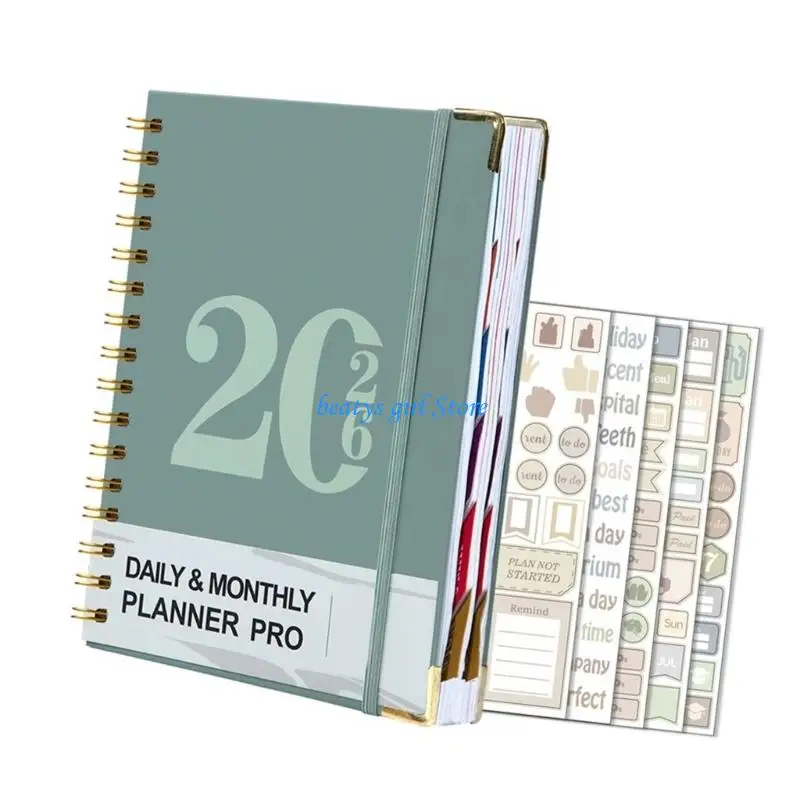 C7AB 2026 Schedule Planner Daily Planner Multifunction Sections Travel Planning Journal Schedule Notebook For Smooth Writing