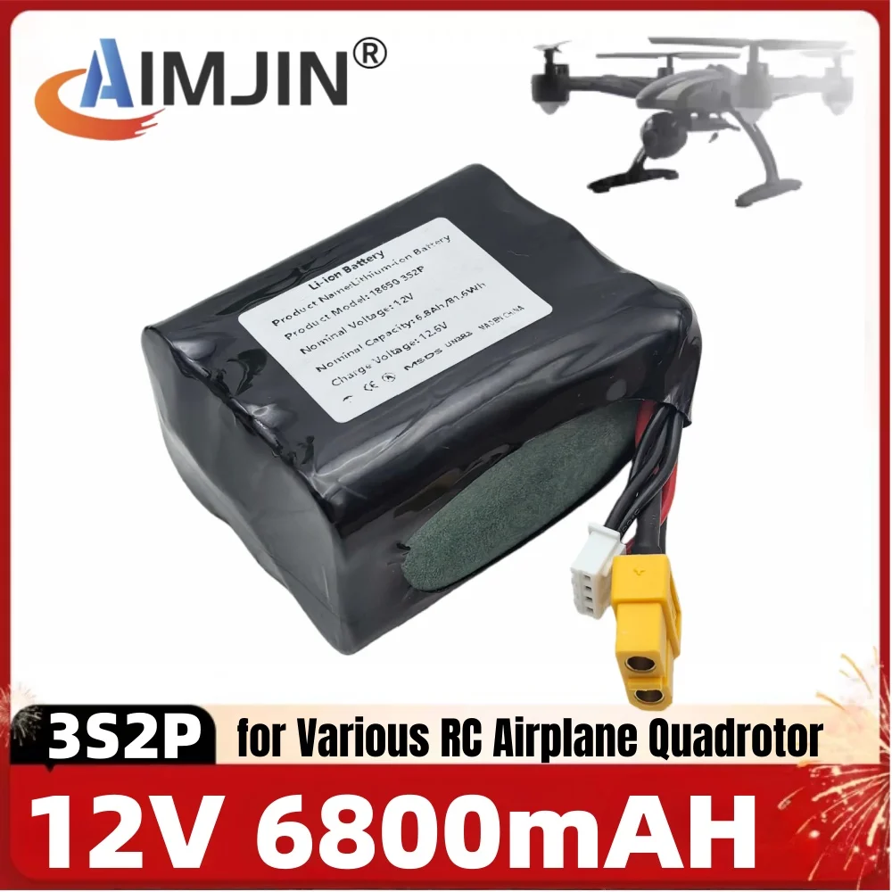 

12V Battery 12.6V 6.8Ah 3S2P Li-ion Use Single Cell NCR18650 Combination Suitable for Parrot Disco and Various Drones