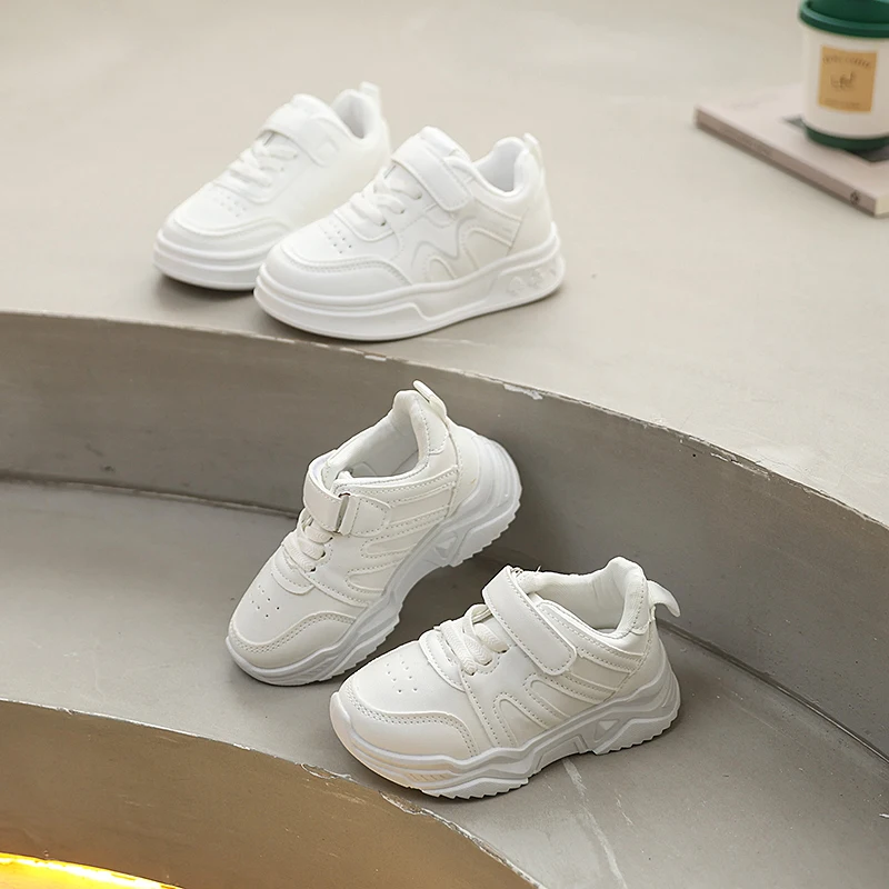 

Kids' White Casual Sneakers Spring Autumn School Boys Girls Sport Shoes Breathable Non-Slip Sole Versatile Children Tennis Shoes