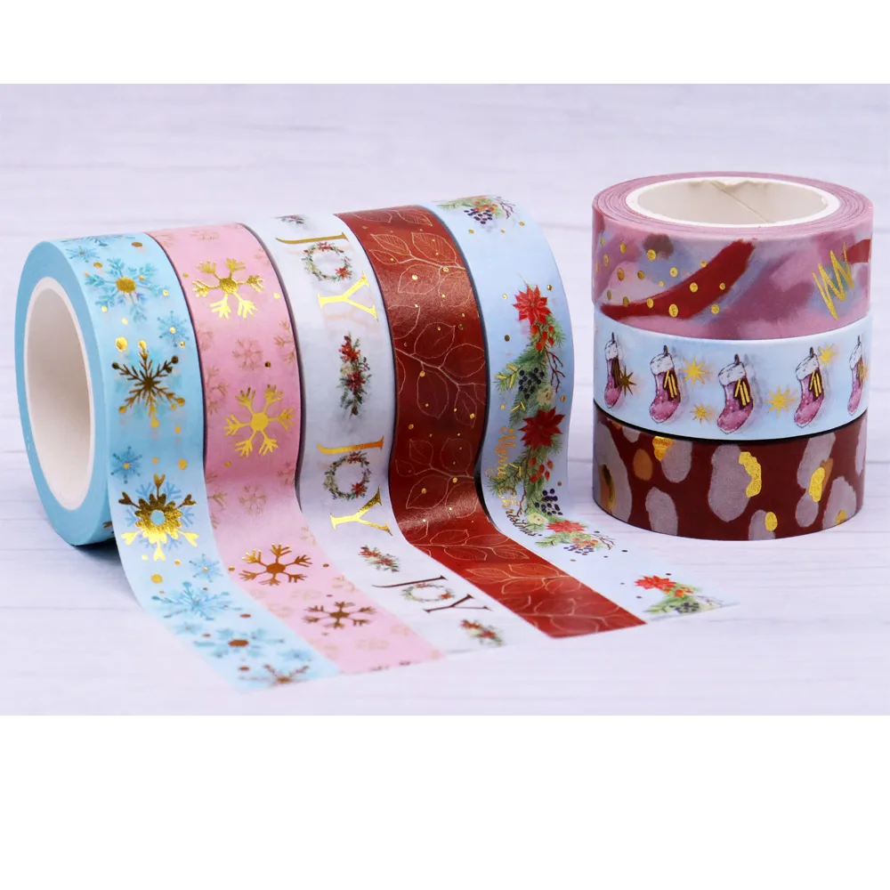 2022 NEW 1PC 15mm*10m Christmas Cute Doll Gifts Red Floral Decorative Washi Tape Scrapbooking Masking Tape School Office Supply