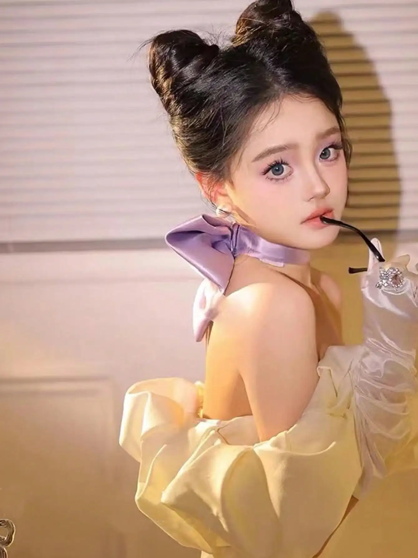 1pcs Fashion Solid color satin large bow Neck ornament For Women Girls Party Hair Accessories