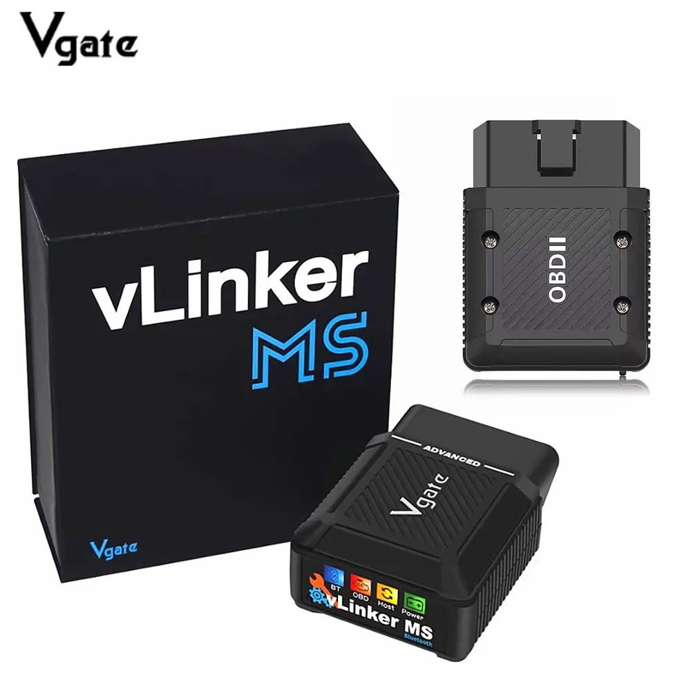 Vgate vLinker MS Bluetooth MFi Work for iOS & Android & Windows Supports 5 CAN channels OBD car scanner Free firmware updates