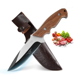1PC Stainless Steel Kitchen Knife, High Hardness Cutting Knife, EDC Fixed Blade, Wilderness Survival Knife, Self-Defense Knife