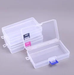 Rectangular PP plastic lock box with cover Transparent jewelry pen storage box Hardware packaging finishing box