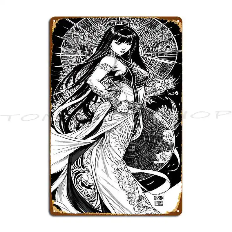 Young Princess Protea Steampunk Warrior Princess Metal Signs Wall Decor Bar Club Party Wall Decor Customize  Tin Sign Poster