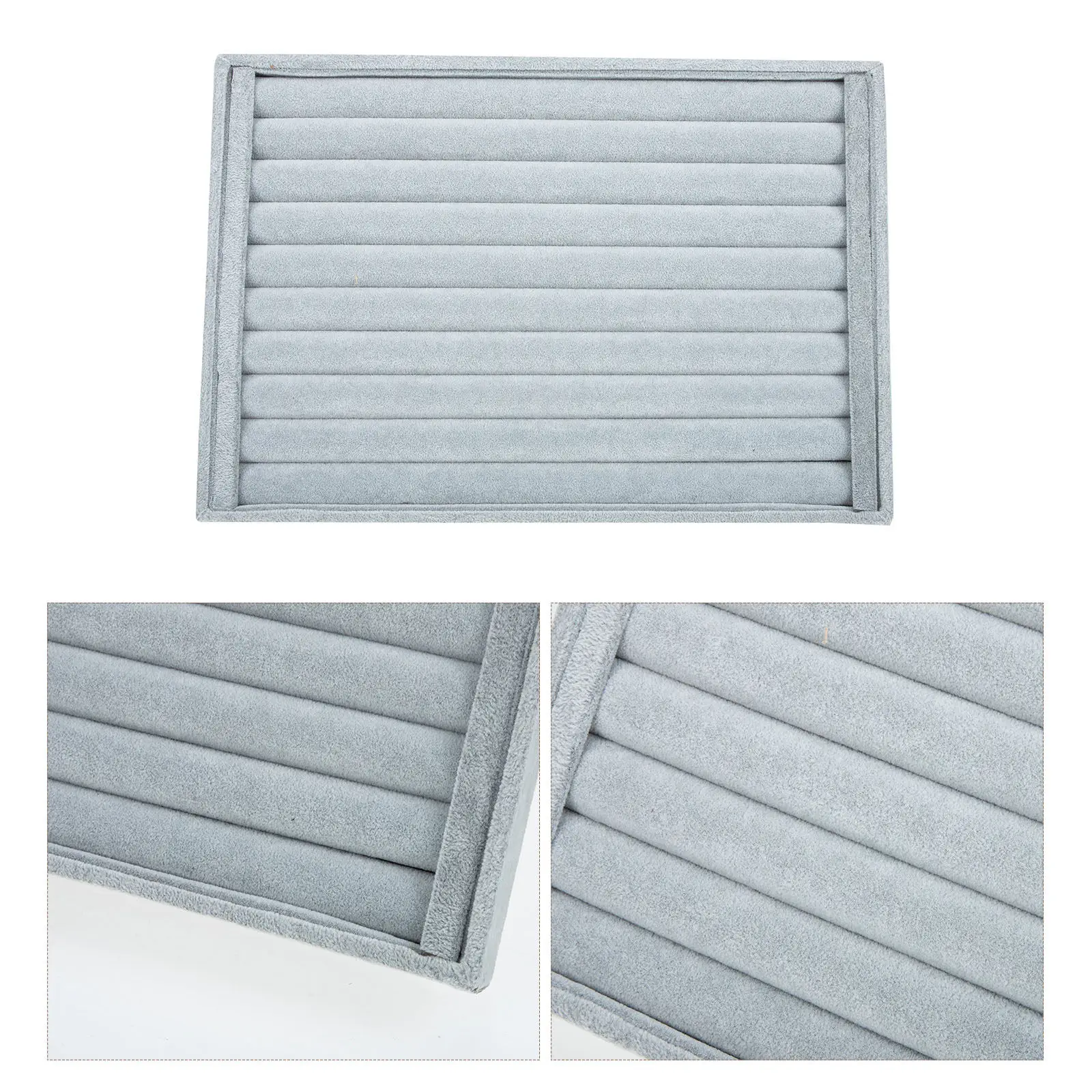 

Multi-Slots Ring Organizer Tray Premium Jewelry Display Tray for Rings Necklaces Earrings Tidy Dressing Table Travel Vendor Use