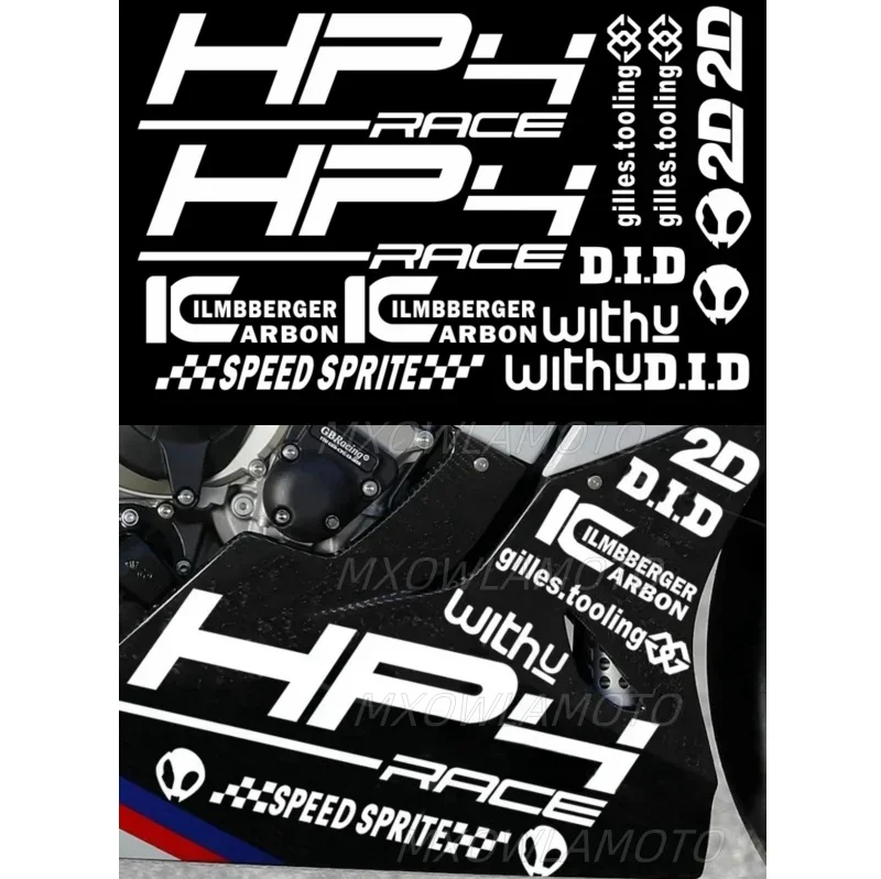 For S1000RR HP4 Motorcycle Side Protection Tank Sticker Helmet Fender Body Fairing Upper Alien Head Decal Waterproof