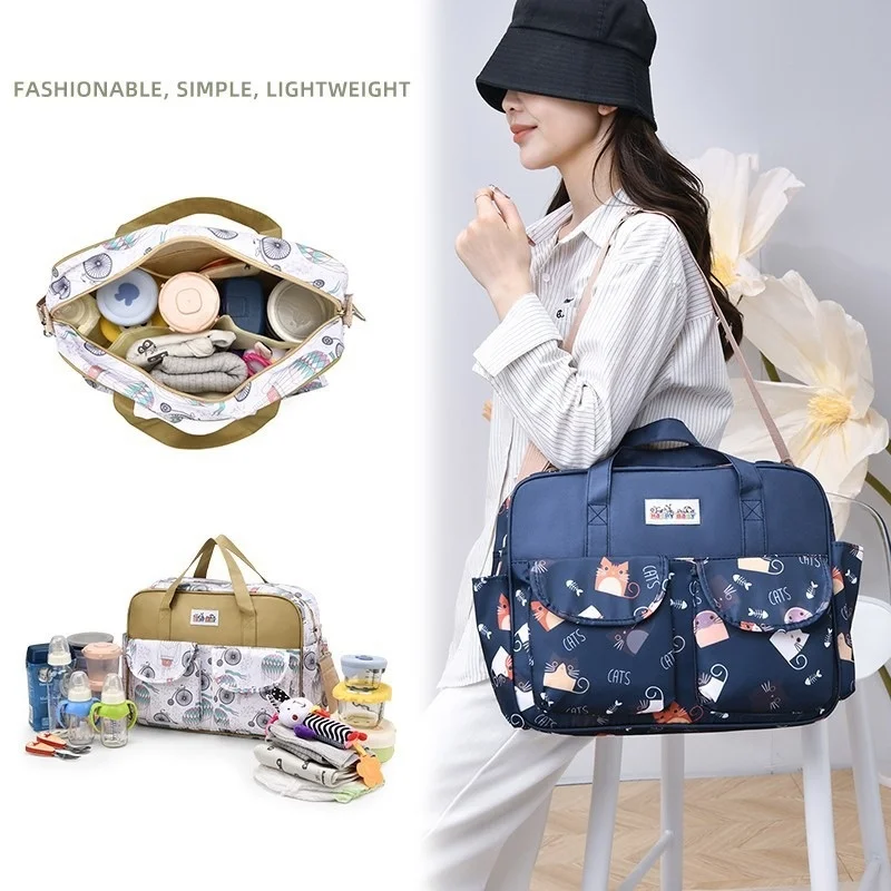 4Pcs Mama Bag - Multi-functional single-shoulder / hand-held waterproof baby mother outdoor bag, hand-held maternity bag