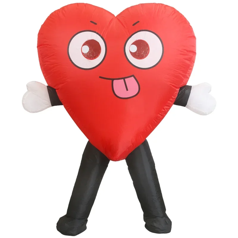 New Cosplay Christmas Party Supply Happy Red Love Heart Props Inflatable Funny Costume Atmosphere Stage Performance Prop Gifts