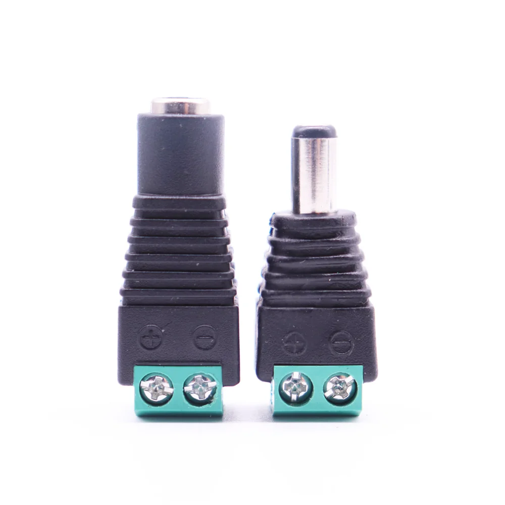 5-10Pcs Female Male DC Connectors 5.5mm*2.1mm DC Jack 5V 12V DC Power Connector For LED Strip Light CCTV Camera AC Adapter