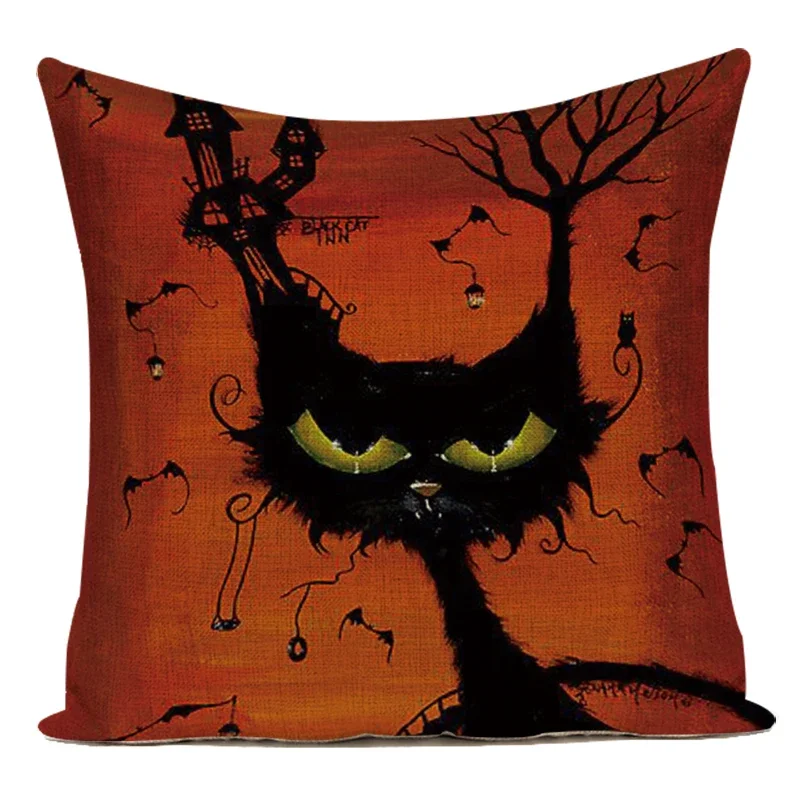 Decorative Throw Pillows Case Halloween Polyester Sofa Cushion Cover for Living Room Funda Cojines Living Room Decoration