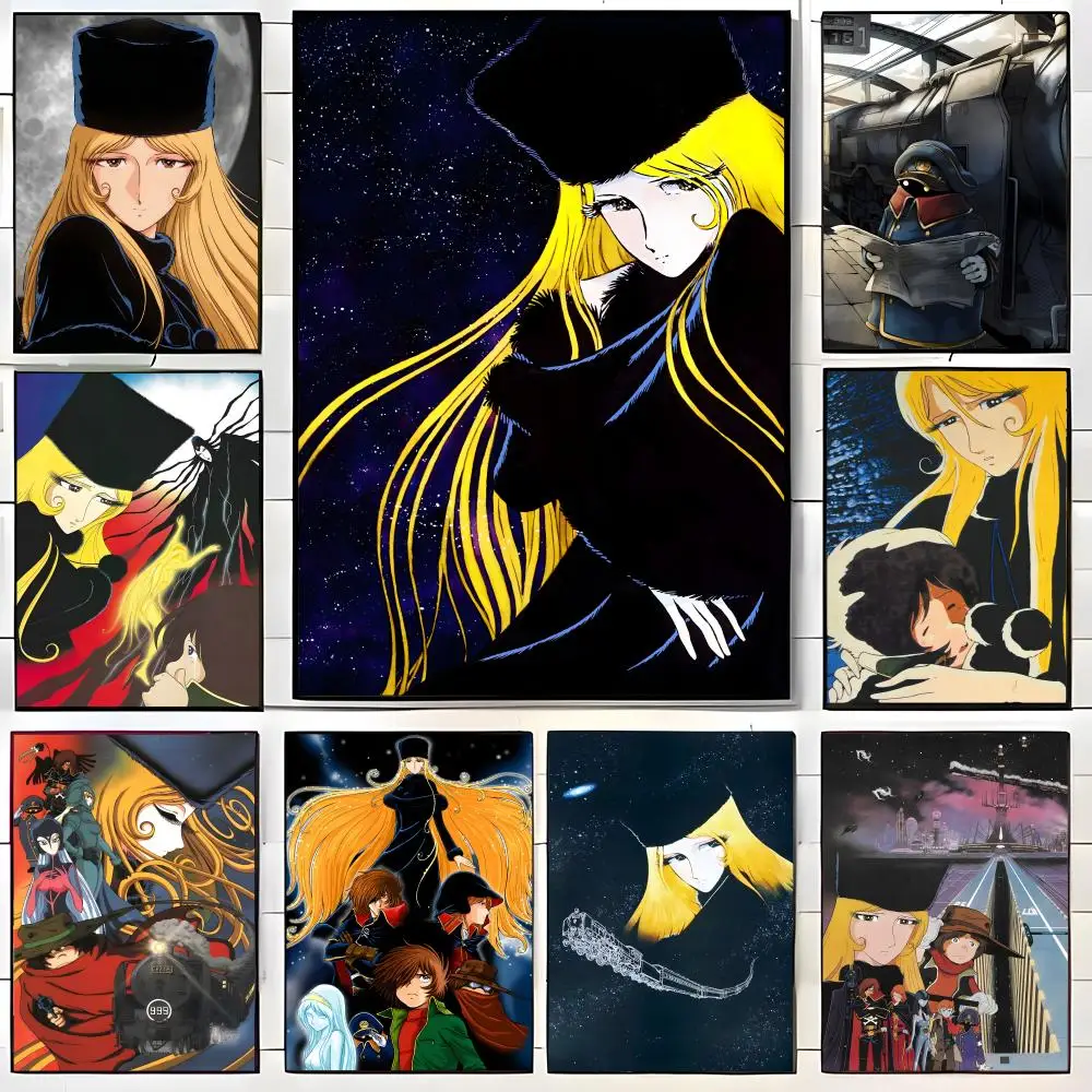 Adventure Cartoon G-Galaxy Express999 Poster  Self-adhesive Art Waterproof Paper Sticker Coffee House Bar Room Wall Decor