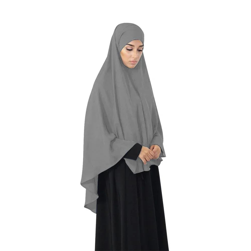 Eid Prayer Garment Long Khimar Veil Islamic Women Hijab Sleeveless Tops Abaya Robe One Piece Amira Ramadan Muslim Arab Clothing