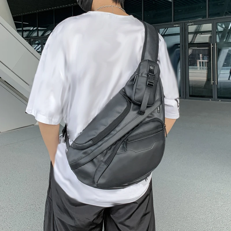 

Men's Chest Bag Tactical Sports Sling Backpack Travel Crossbody Shoulder Bags Outdoor Hiking Messenger Pack Detachable Rucksack