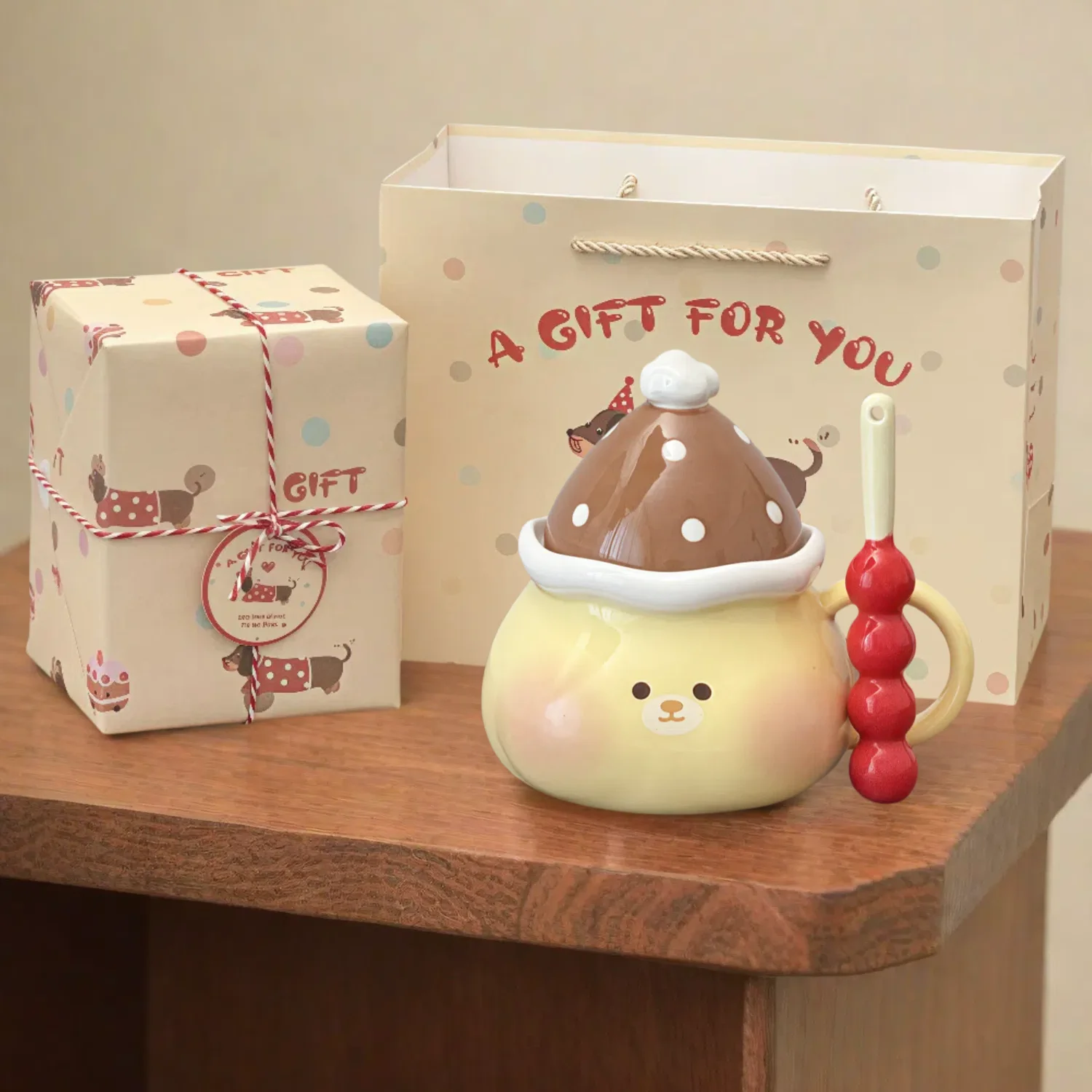 

Cute Cup Rock Sugar Gourd Birthday Gift Girls Mark Ceramic Mug High Value Souvenir Exquisite Gift Box Christmas Gift Drinkware