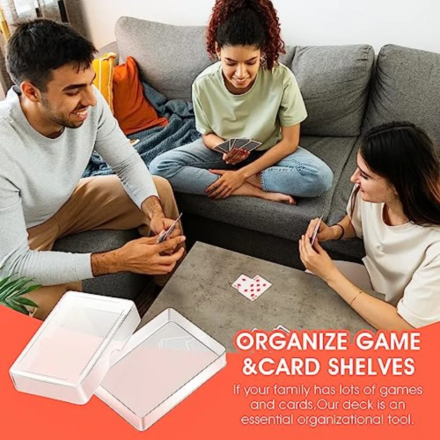 6 Pieces Clear Playing Card Boxes Playing Card Case Snaps Closed Card Holder Organizer Plastic Card Deck for Gaming Cards Busin