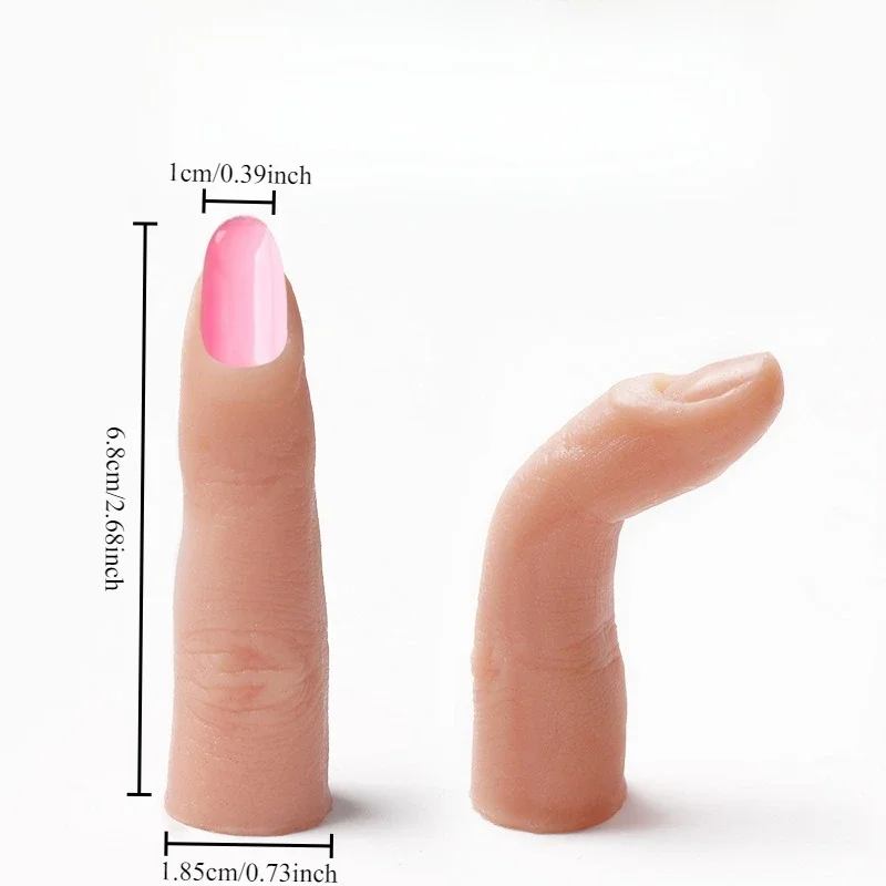 Simulated Manicure Full Silicone Finger Bendable Insertion Nail Pad Practice Display Finger Model