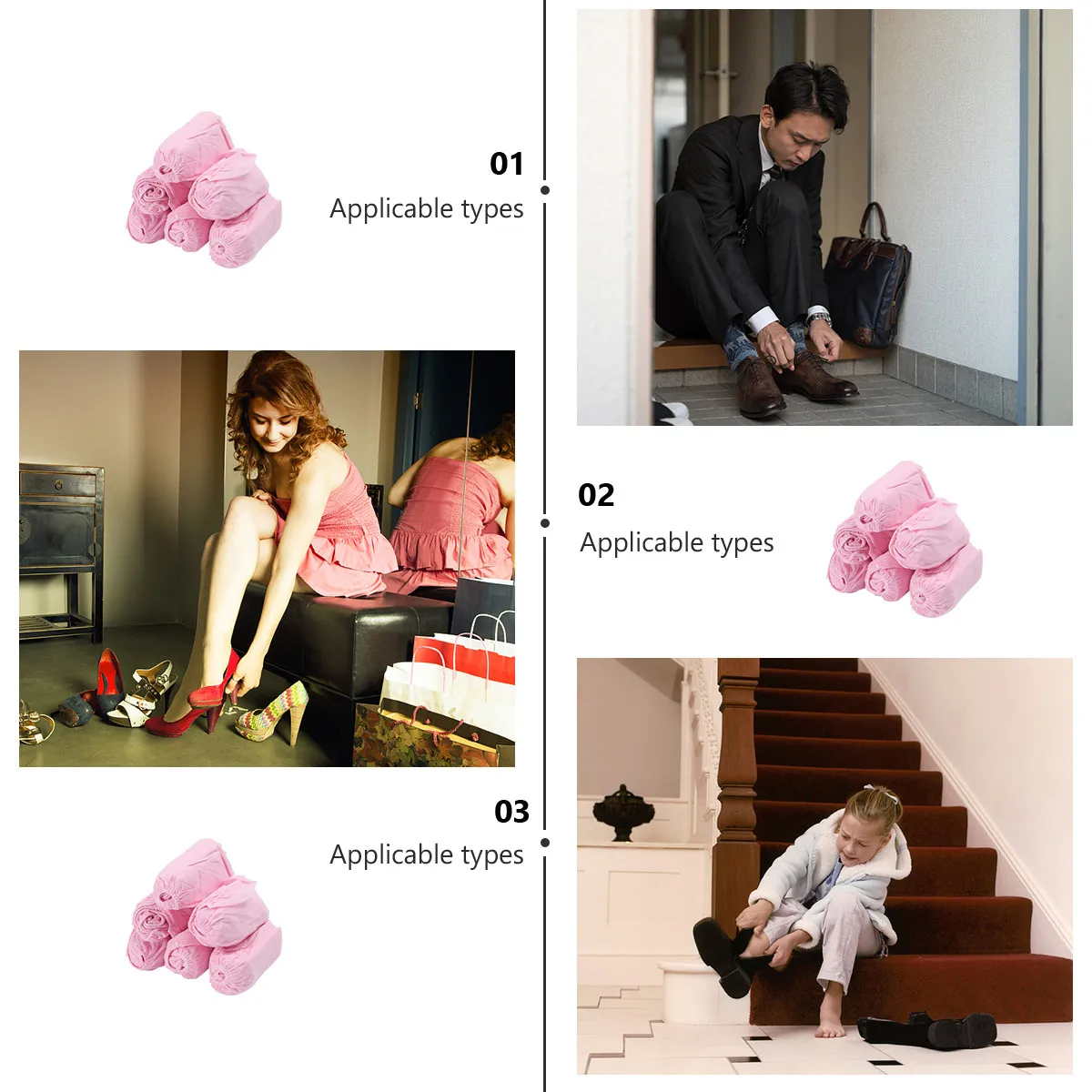 

100Pcs Thick Nonwoven Fabric Shoe Covers Disposable Nonslip Elastic Opening Breathable Shoe Protectors for Home Travel Work