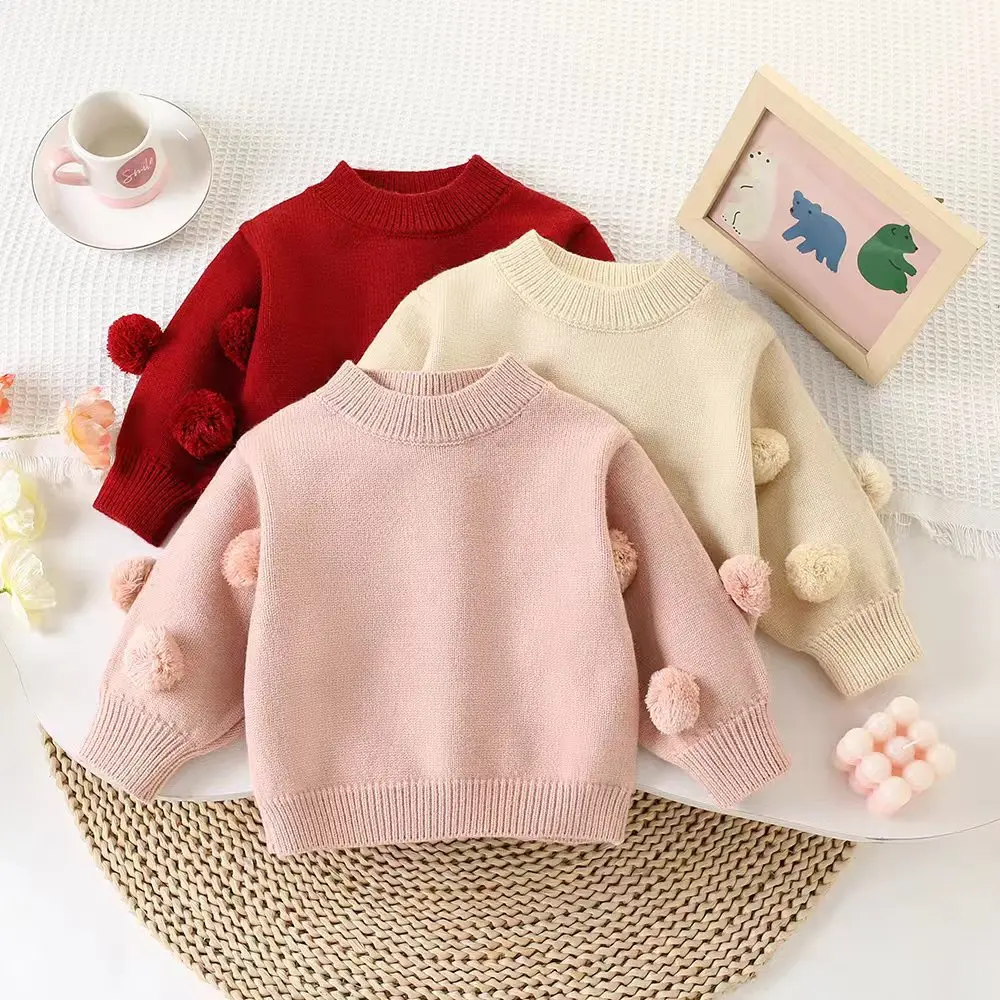 

Girls Sweaters Woolen Jersey Clothes Spring Autumn 2025 Children Knitted Tops Outerwear For Baby Girl Pullover Sweater Kids 6Y