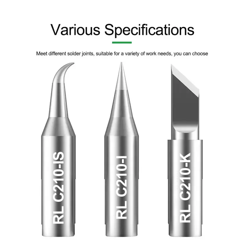 Life-ponta de ferro de solda para estação de solda t, peça de substituição com pontas retas e curvas, i/is/k, modelo RL-C210,