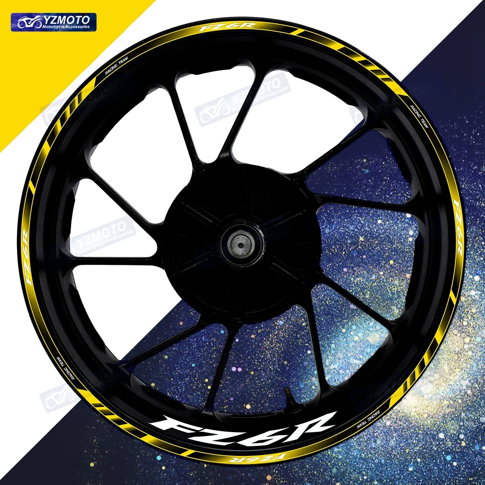 

For FZ6R FZ 6R Motorcycle 17 Inch Front And Rear Wheel Hub Sticker Decal Waterproof Reflective Modified Decorative Rim Stickers