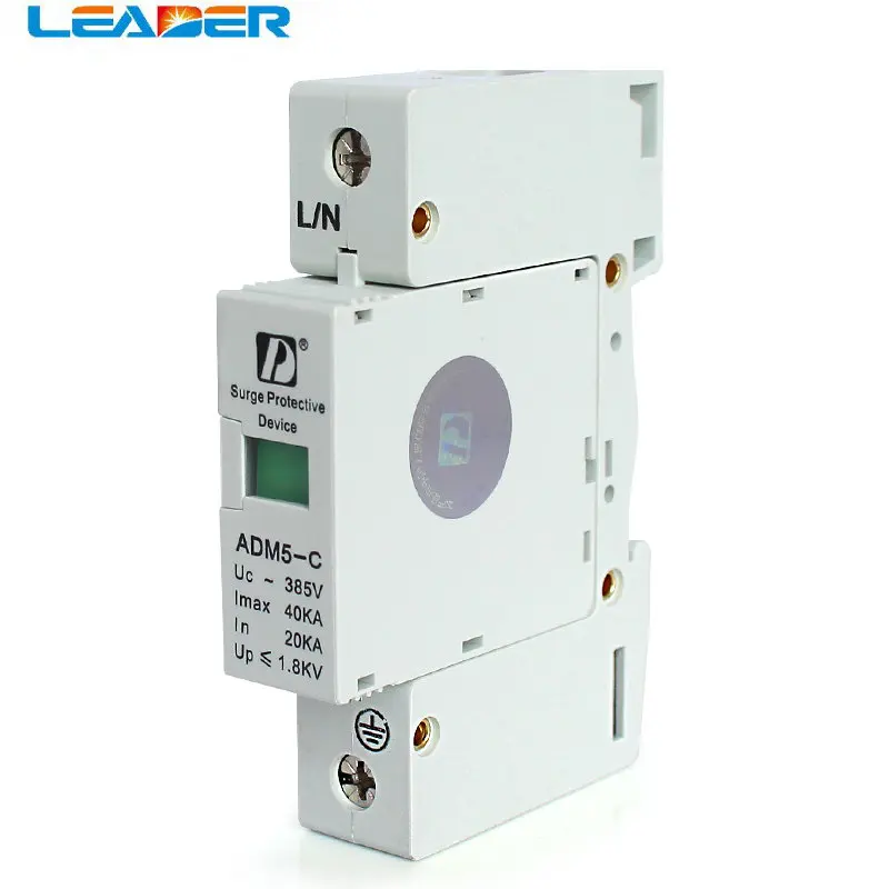 1P 40KA 110V 220V 380V AC Din Rail SPD Anti-lightning Voltage Surge Protector Device