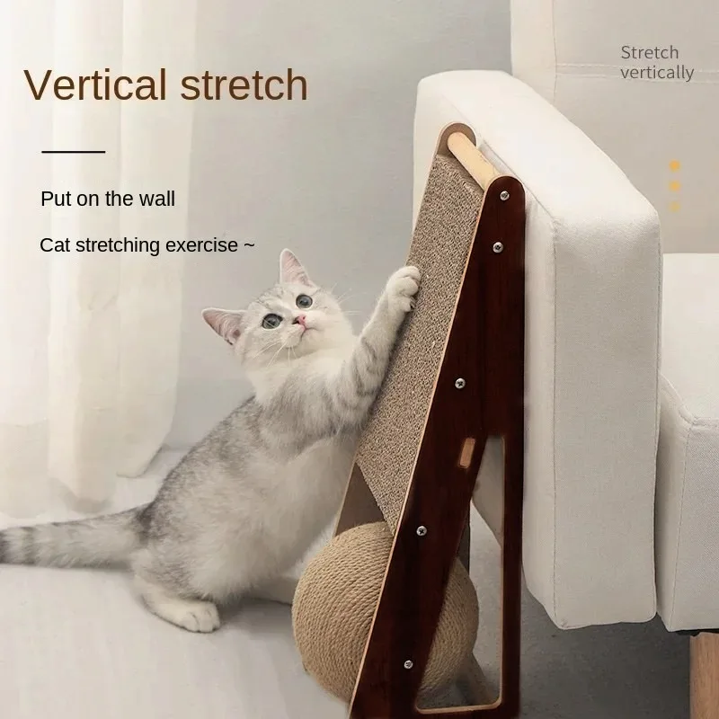 

Scratching board with vertical ball for cat, new upgrade, detachable scratching, claw resistant to scrapping, pet furniture