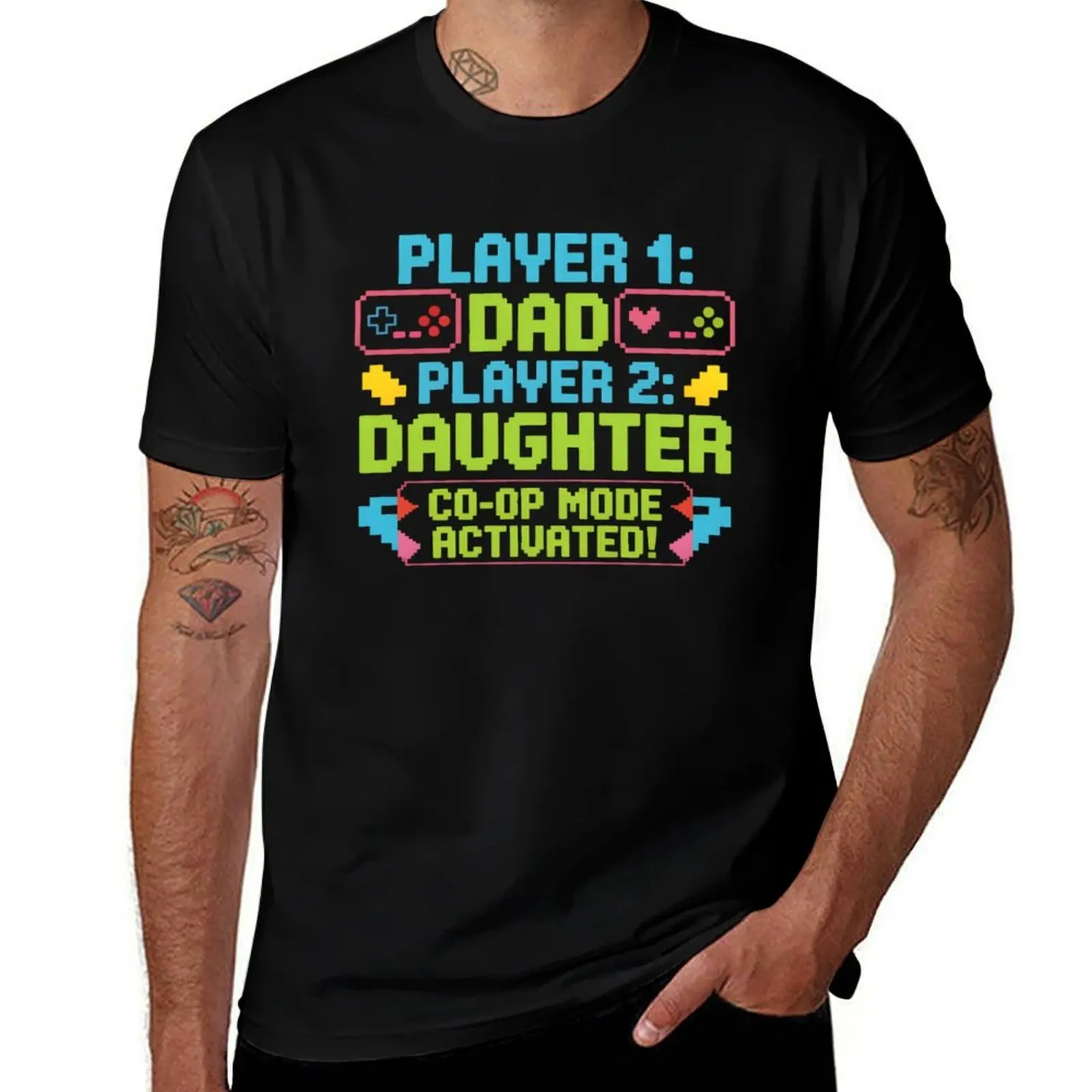

Gaming Fathers Day Retro Gamer Dad and Daughter T-Shirt t shirt custom print printed t shirts for man funny t shirts man T-Shirt