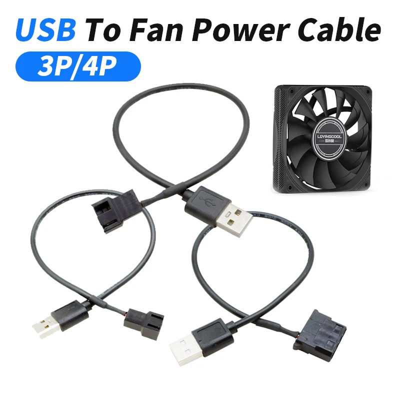 

10Pcs 5V USB To 4Pin 3Pin Fan Power Supply Line Deceleration Adapter Line Computer PC Fan Power Kabel Connector Adapter
