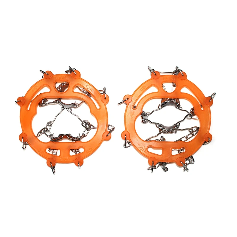 Crampons กลางแจ้ง 8 ฟันสแตนเลสหิมะลื่น Mountaineering Snow Claw รองเท้ากลางแจ้งอุปกรณ์