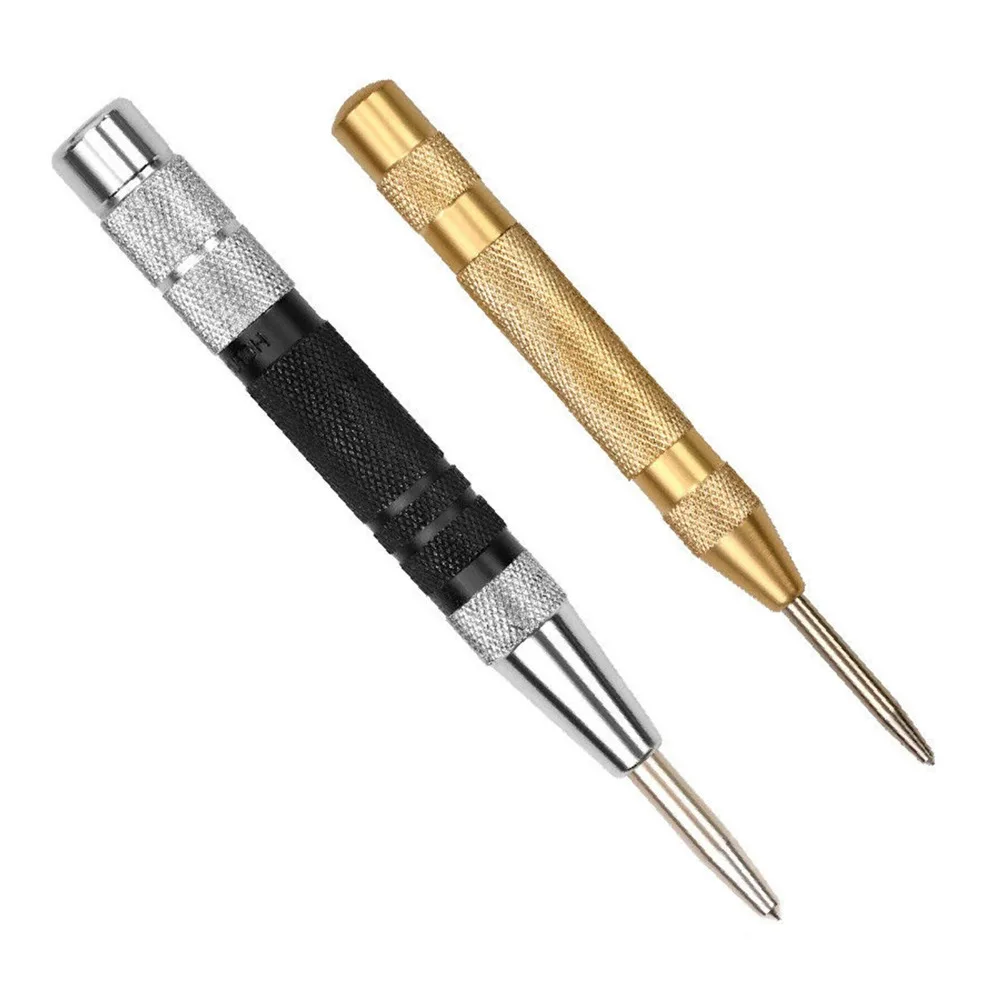 2pcs Adjustable Spring Automatic Centre Punch Heavy Duty High Impact Spring Loaded Punch Center Hole Punch DIY Projects